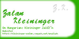 zalan kleininger business card